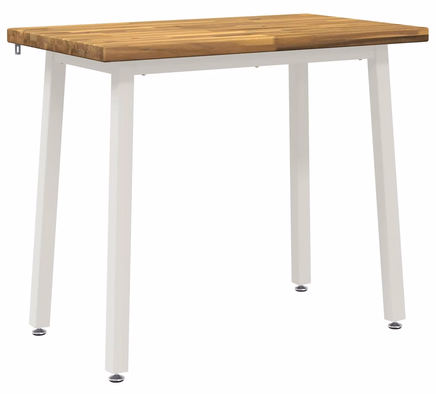 110 x 55 x 75 cm. Struttura in legno massello di acacia, finitura bianca, angoli retti