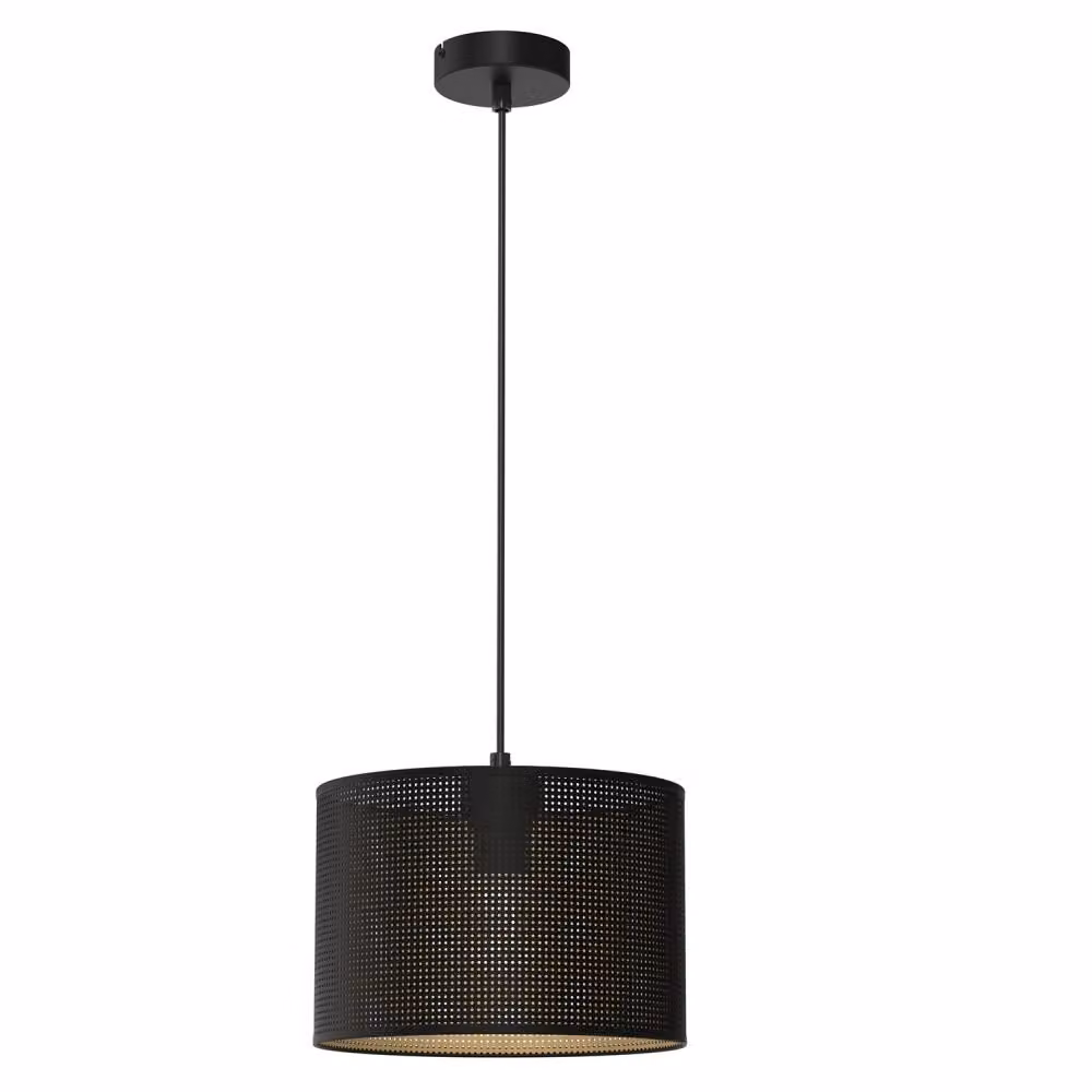 Lampada a sospensione nera con interno dorato Ø25cm maglia Loft 1xE27 15W Luminex