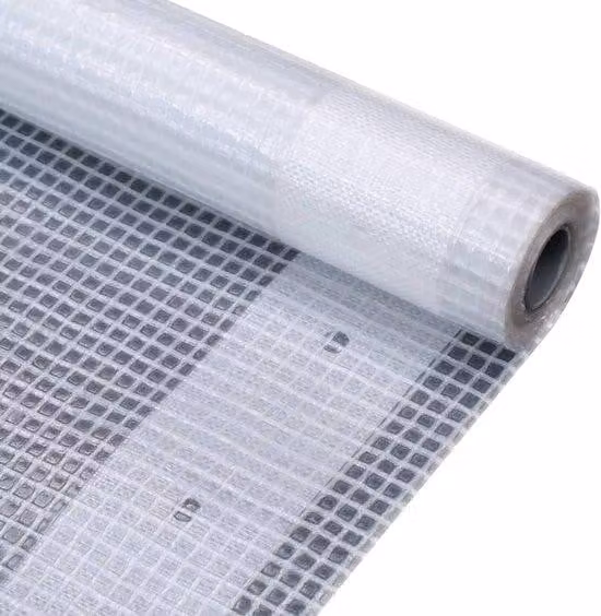 Pellicola trasparente di copertura 1,5 x 10 m - 260 g/m² - Rinforzata e resistente ai raggi UV - Pellicola protettiva universale con fori di fissaggio