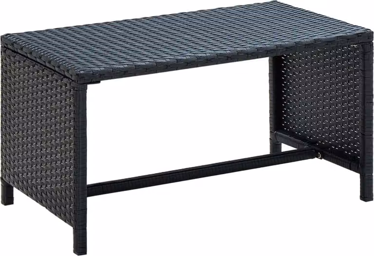 Maison Exclusive - Tavolino da caffè nero, 70x40x38 cm, in rattan sintetico