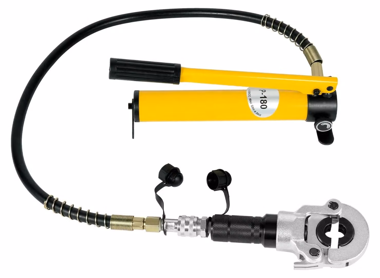 Set di utensili idraulici per crimpare, con una pressione di 6 tonnellate, dotato di 9 matrici intercambiabili, colore giallo