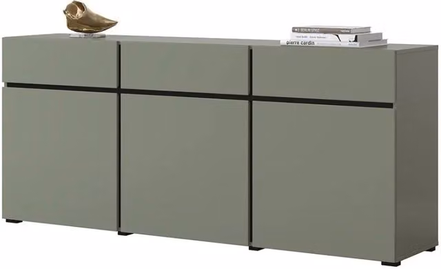Buffet color salvia verde 180cm collezione HAVANA. Credenza di design con 3 porte e 3 cassetti.