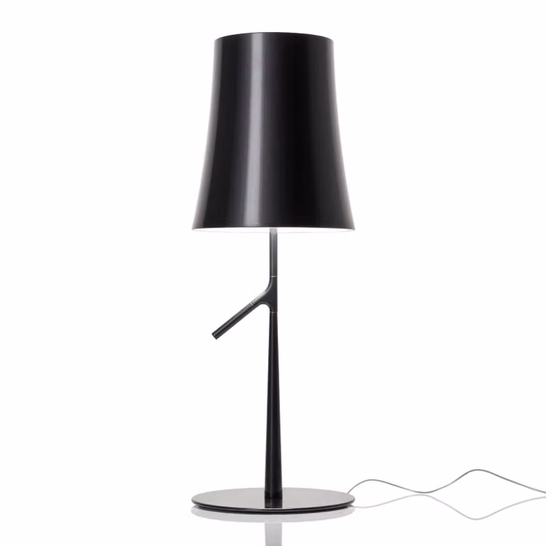Foscarini Lampada da tavolo di design Birdie LED grande, dimmerabile, Nero, Soggiorno / Sala da pranzo, Plastica, Design, Lampada da tavolo