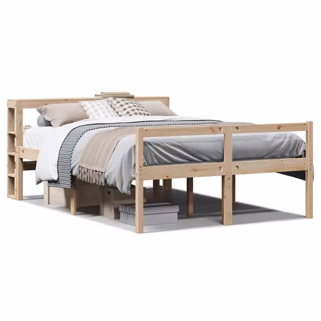 Letto per anziani vidaXL in legno massello di pino marrone con testiera L/P: 120 x 200 cm – 2