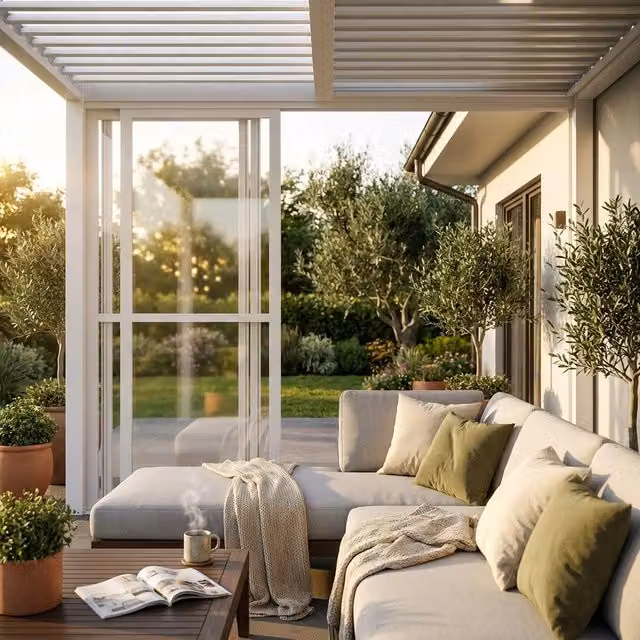 Parete laterale in policarbonato per pergola bioclimatica Tony - TONY