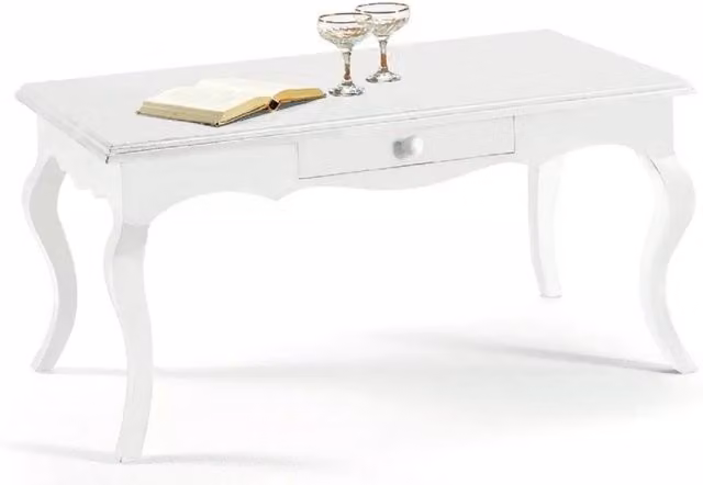 Tavolino rettangolare laccato bianco opaco misura l.100 p.50 h.45 (1549) - Mobili 2G