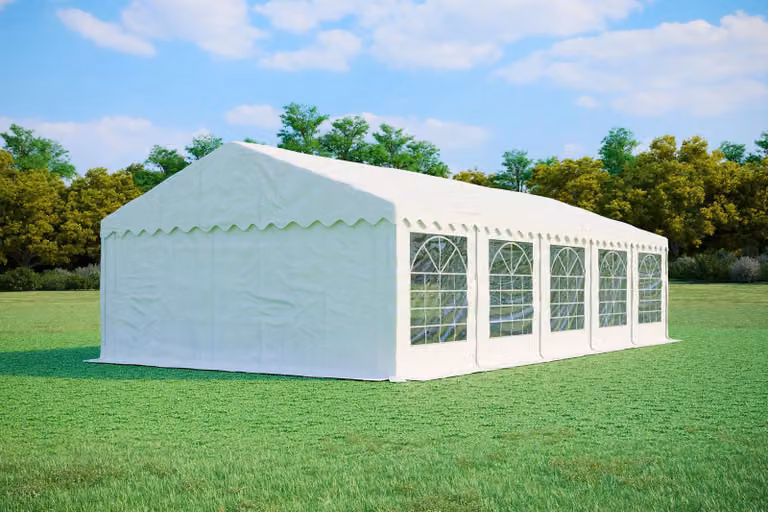 Tenda per eventi 5x10 metri, PVC PREMIUM, 500 g/m² - Bianca