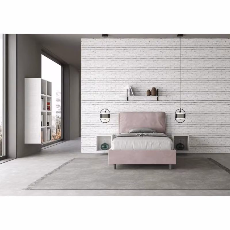 Letto imbottito Ityhome in microfibra color viola, L/P/H: 110 x 212 x 125 cm – 2