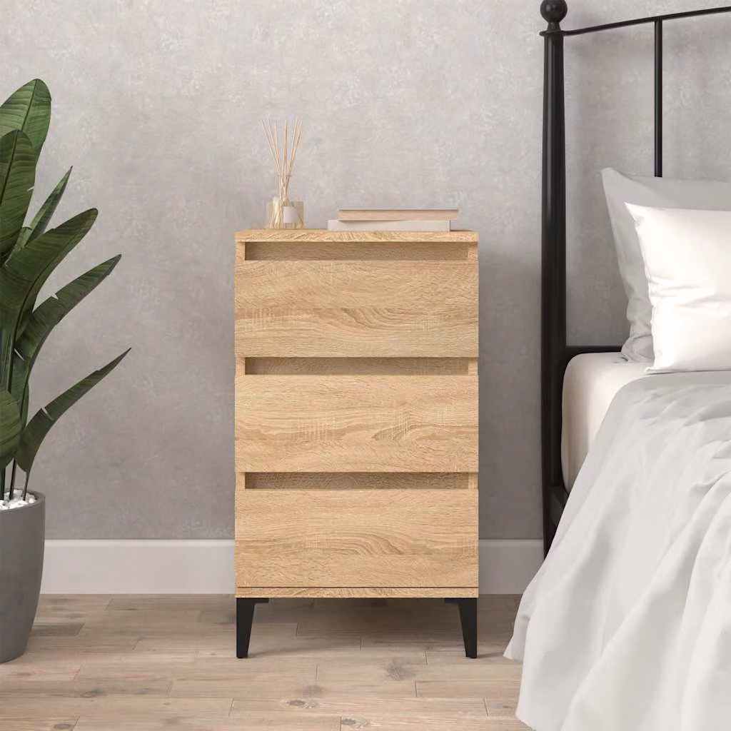 Comodino sospeso vidaXL in stile industrial, Legno e Metallo, Marrone/Beige, L 40 cm x P 35 cm x H 70 cm