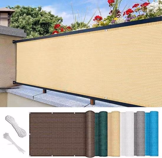 Ombrellone da balcone - Paravento per terrazze - Modello impermeabile - 60 x 1 m - Colore crema