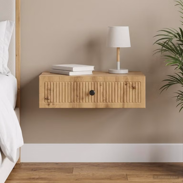 vidaXL Tavolino da Parete Laterale Moderno in Rovere Marrone L 59 cm, P 34,5 cm, H 17 cm