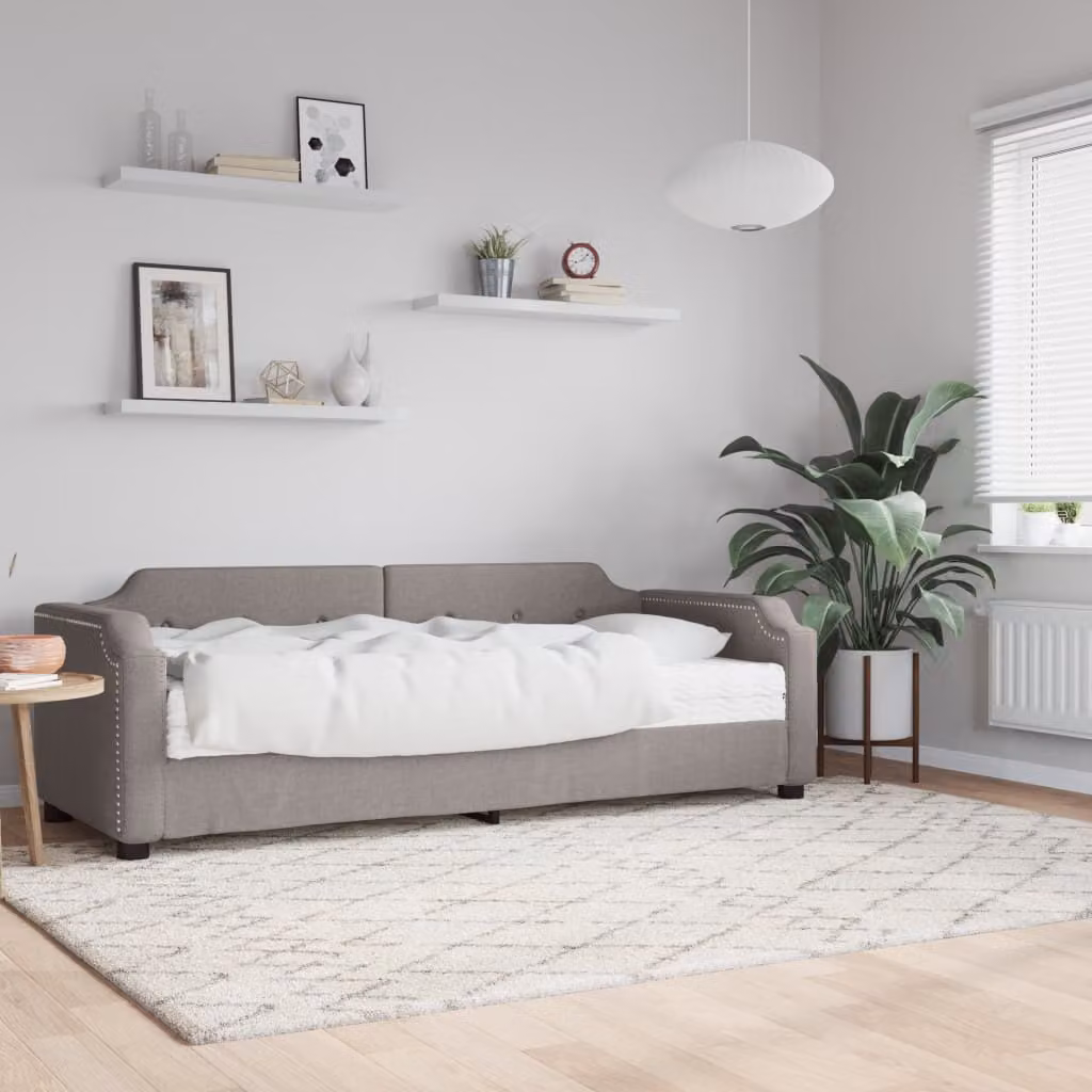 Maison Exclusive - Divano letto con materasso color taupe 90x200 cm in tessuto
