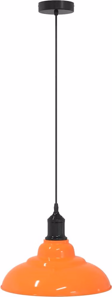 Lampada Sospensione Regolabile E27 Arancio Lucido Ø31cm Metallo