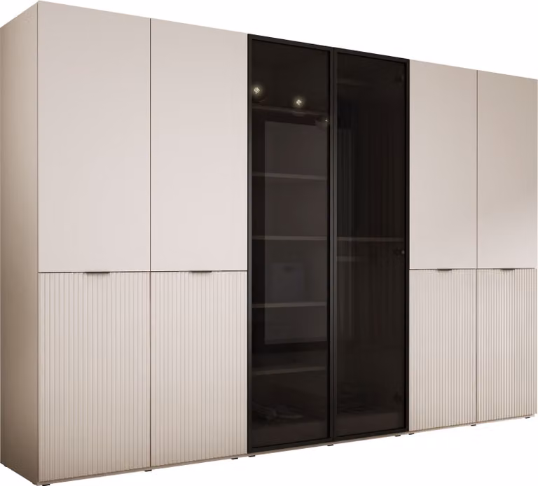Armadio, beige sabbia, 3 x 100 x 200 x 51 cm