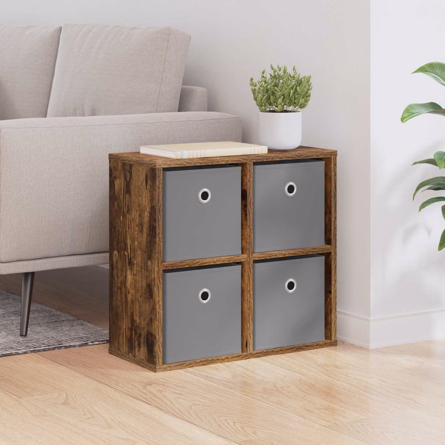 Credenza moderna vidaXL in rovere fumé marrone L: 49,5 cm, P: 22 cm, H: 47 cm