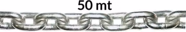 Catena calibrata in acciaio inox Ebricowill colore argento, diametro 12 mm, lunghezza 50 m