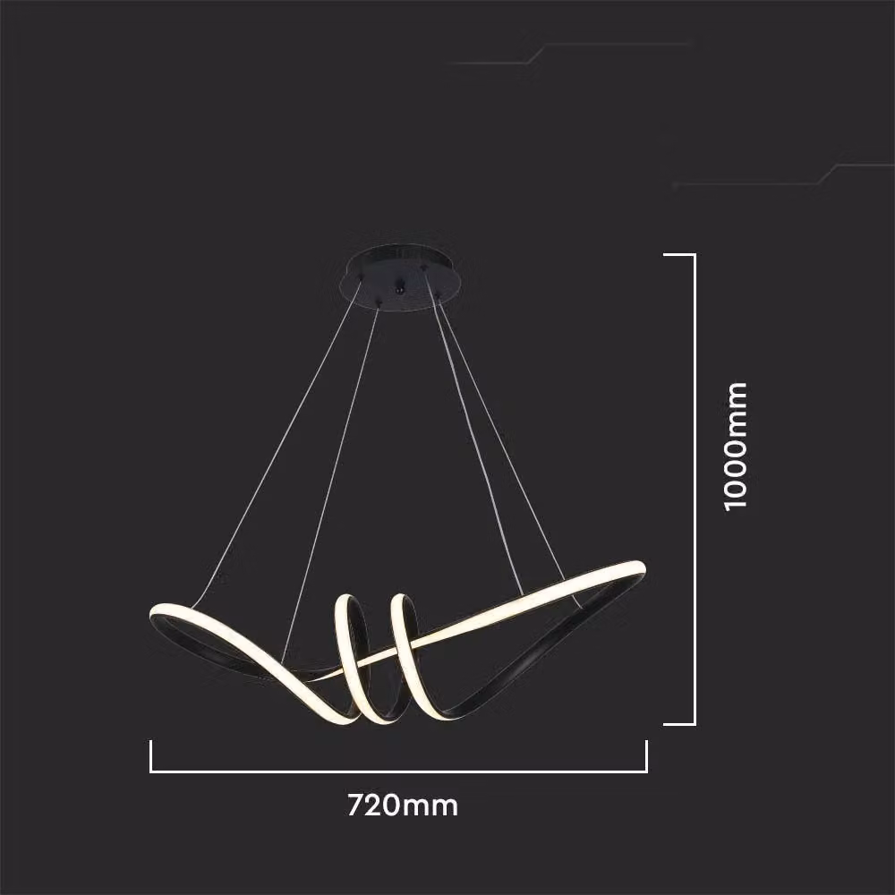 Lampada a sospensione LED lineare V-TAC VT-7798 nera, 24W, 3000K luce bianca calda