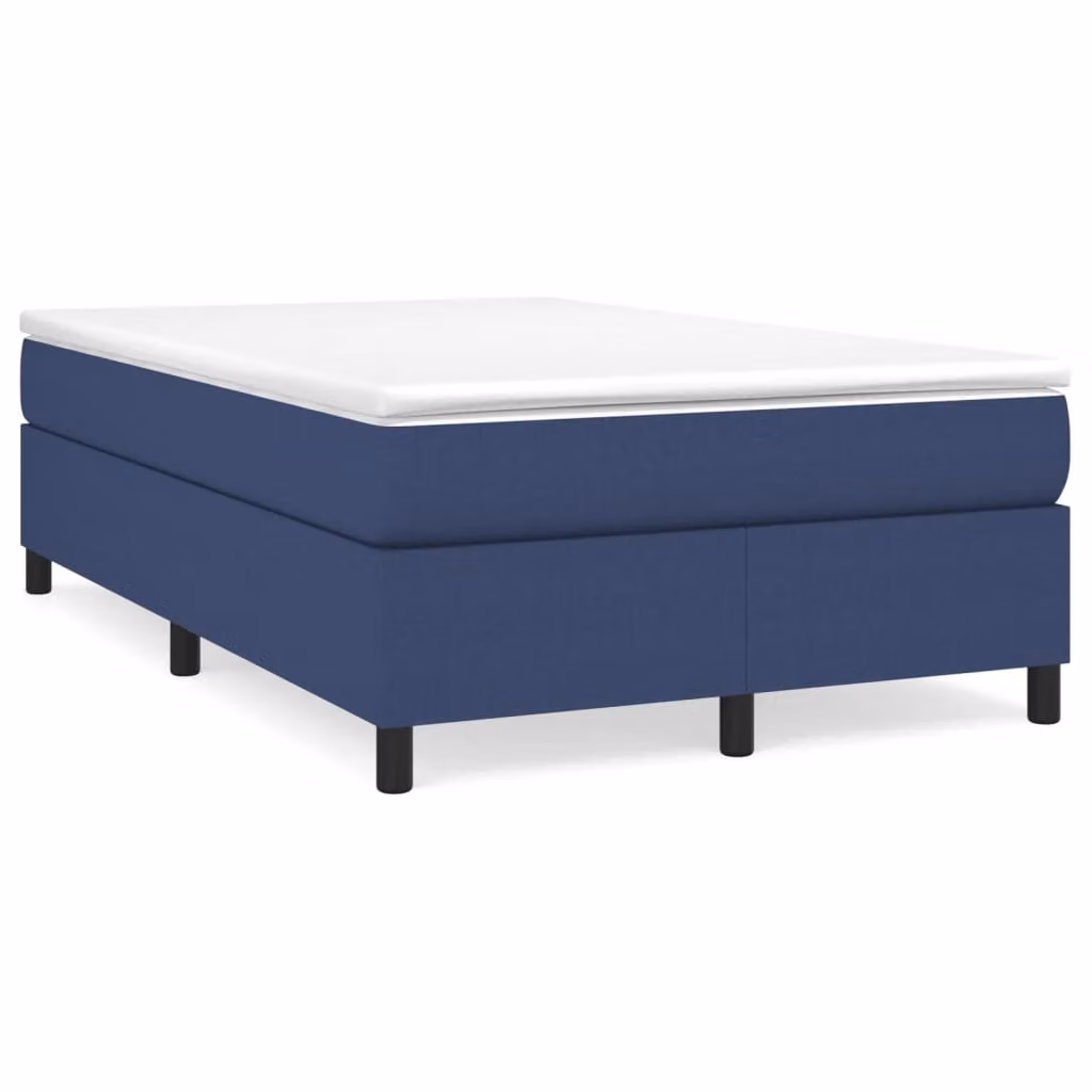 vidaXL Letto Ibrido con Giroletto a Molle e Materasso Blu e Bianco L/P/H: 120 x 200 cm – 1