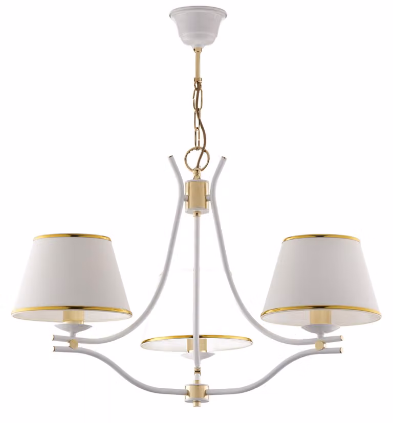 Lampada a sospensione SAMBA bianco-oro 3xE27x40W in metallo, dimensioni: 83x78x78 cm, IP20, Jupiter
