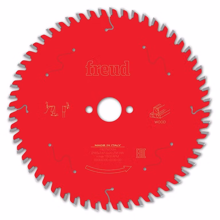 Lama circolare Freud HM per seghe circolari manuali - 165 x 2,4/1,6 x 20 Z56 WZ