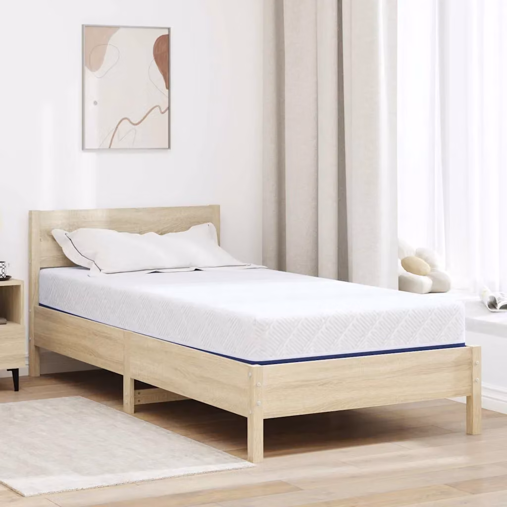 vidaXL Materasso in Gel con Regolazione della Temperatura, Bianco e Blu, L 120 cm x P 200 cm