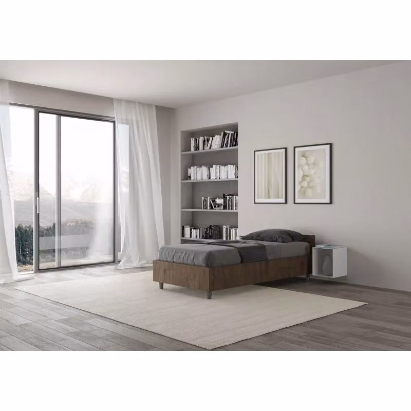 Letto Singolo Ityhome in Legno Colore Noce, L/P: 80 x 190 cm – 2