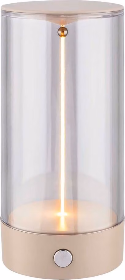 Briloner Wiggle Lampada da tavolo LED senza fili, interruttore a 4 posizioni, batteria, luce bianca calda, filamento, beige, Ø7 x 14,5 cm