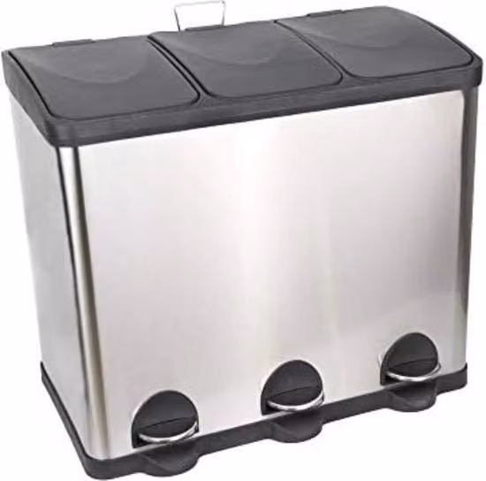 Contenitore di Rifiuti 60 Litri - Pala da Pulito 60 Litri - Contenitore per Rifiuti 60 Litri - 3 x 20L