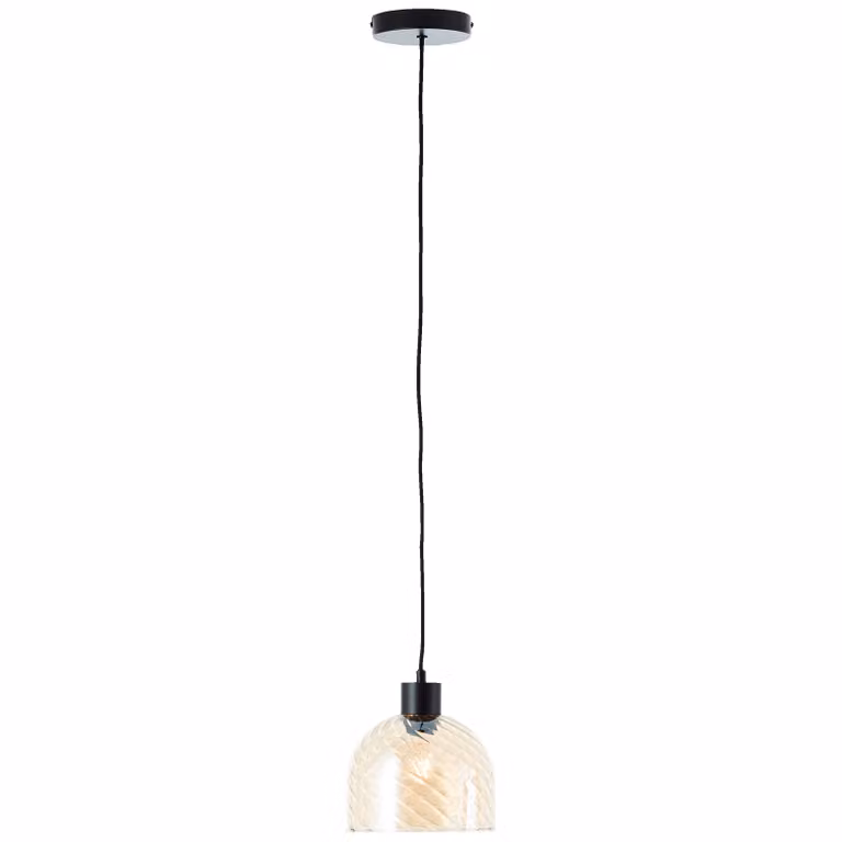 lampada a sospensione di alta qualità, Ø 19 cm, vetro, colore ambra