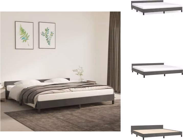 vidaXL Letto con testiera in velluto grigio scuro 200x200 cm - Letti & Reti
