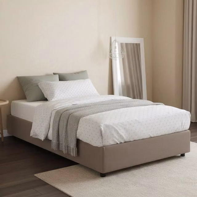 Asid, Letto Piazza e Mezza Sfoderabile Made in Italy, Grigio Tortora