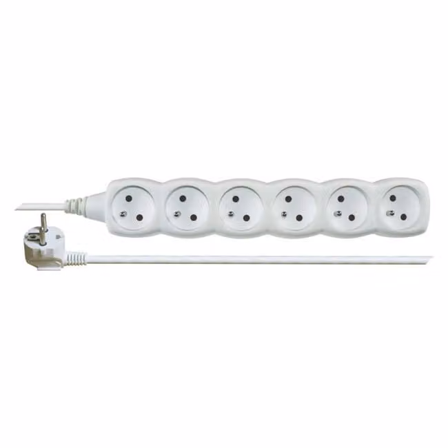 Cavo di prolunga - 6 prese, 3 m, bianco 70500