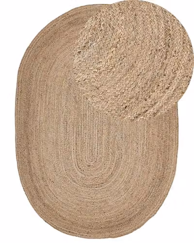Tappeto Beige di Juta intreccio naturale riscaldamento a pavimento 160 x 230 cm