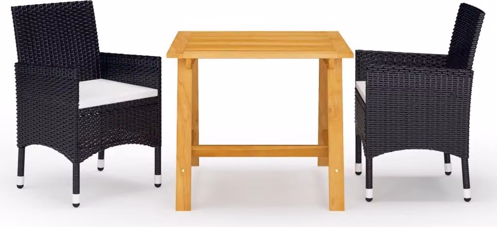 Maison Exclusive - Set da pranzo da giardino 3 pezzi nero