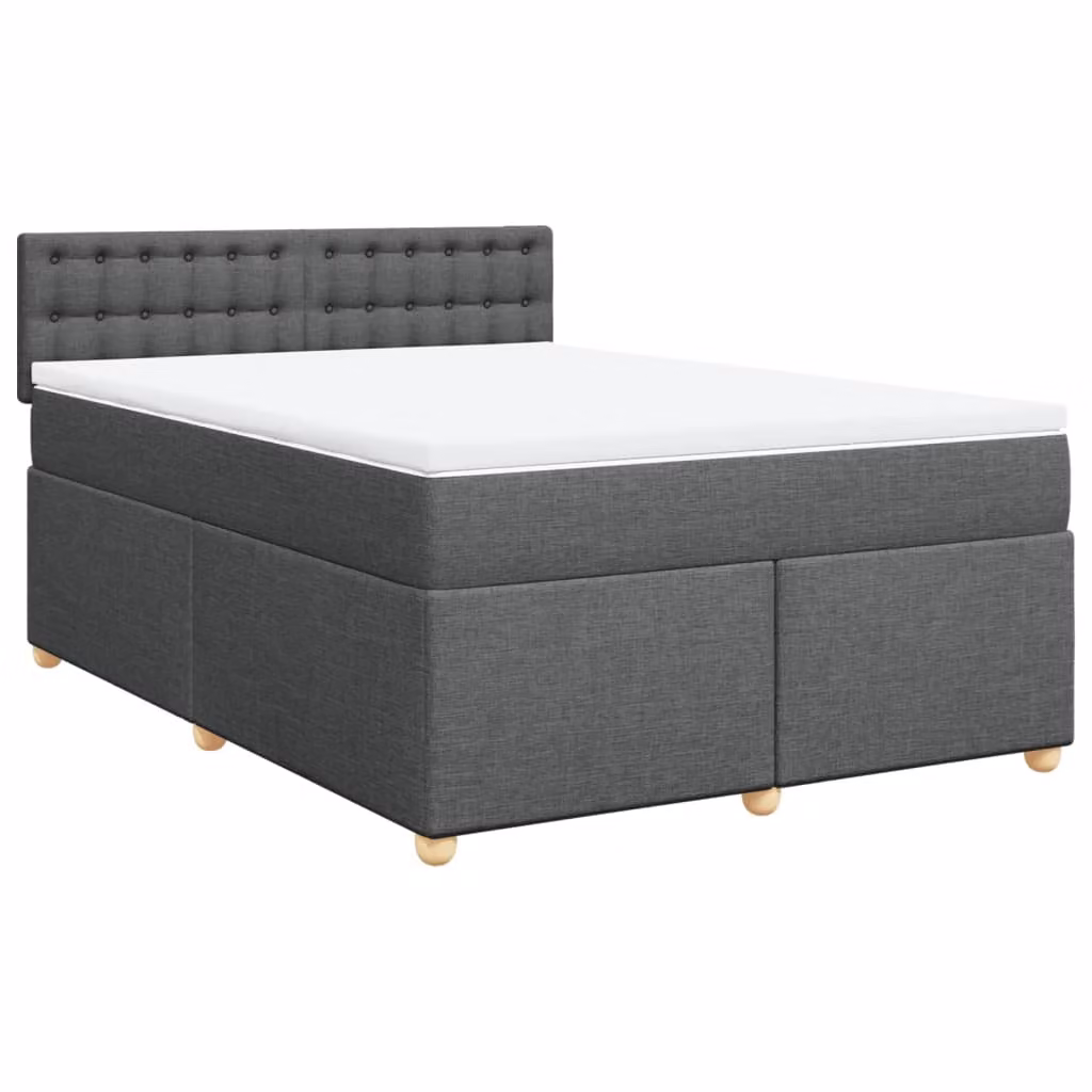Giroletto a Molle con Materasso Grigio Scuro 140x200cm Tessuto