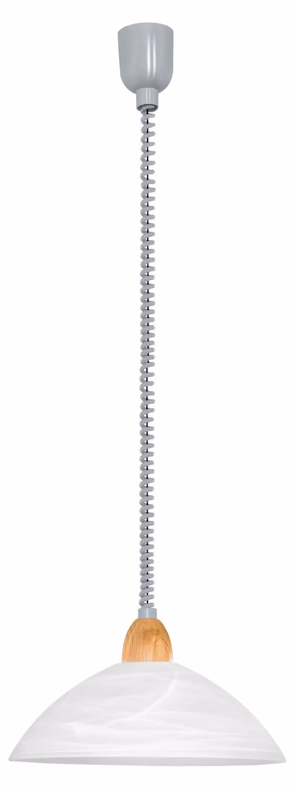 Lampadario A Sospensione Moderno Lord 2 Policarbonato Nichel Vetro 1 Luce E27