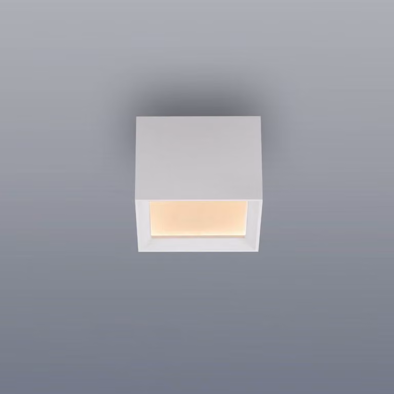 PURE Plafoniera soffitto Manhatten, dimmerabile, Bianco / Opale, Corridoio, Alluminio, Moderno, Plafoniera