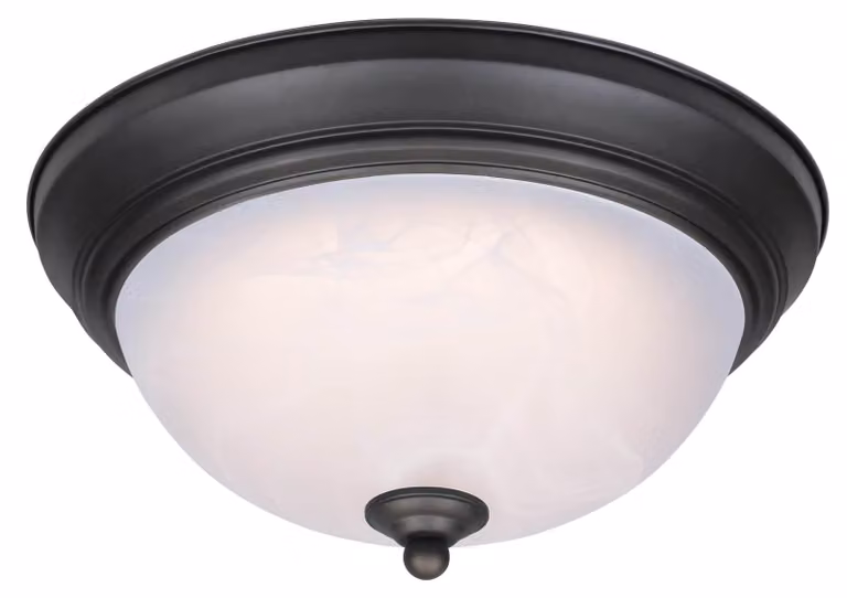 Plafoniera LED dimmerabile 28 cm bronzo oliato