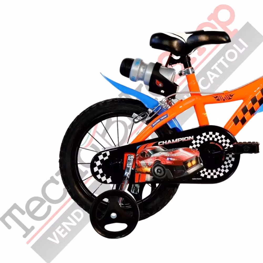 Bicicletta per bambino Dino Bikes Hot Wheels da 16 pollici in metallo nera – 2