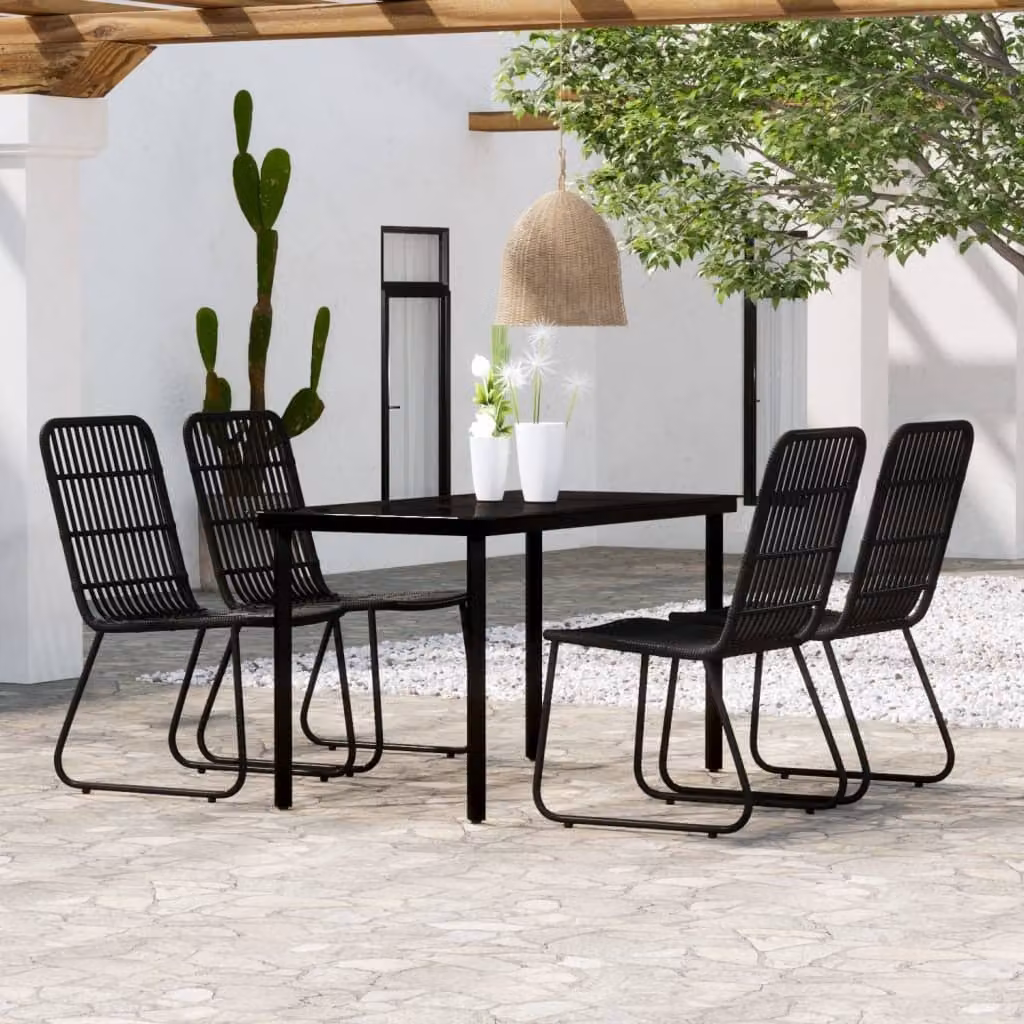 Maison Exclusive - Set da Pranzo da Giardino 5 pz Nero