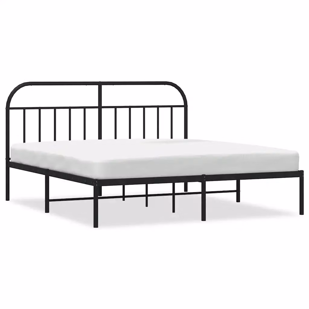 Letto con testiera in metallo nero vidaXL L/P: 180 x 200 cm – 2