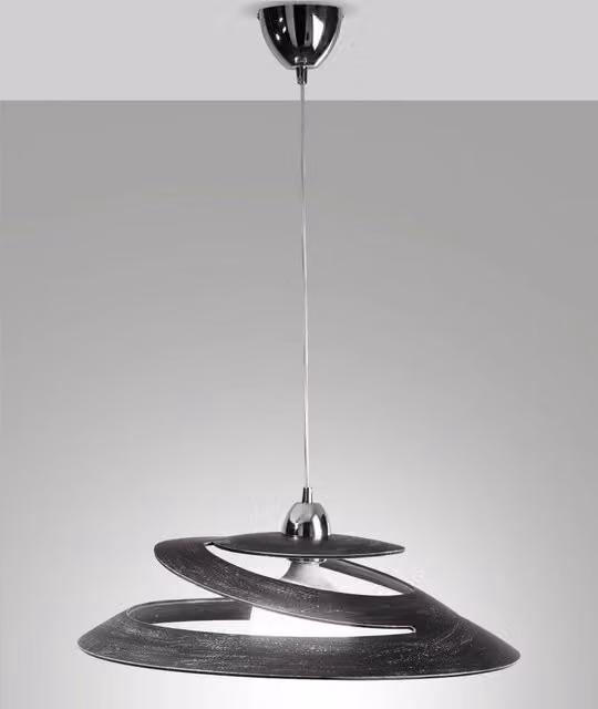 Lampada a Sospensione Aragon in Metallo e Vetro Nero Antico, Attacco E27 60W, Design Moderno ed Elegante per Interni IP20, Diametro 53 cm