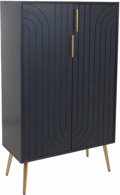 Armadio in legno e metallo nero 75x37x126,5h