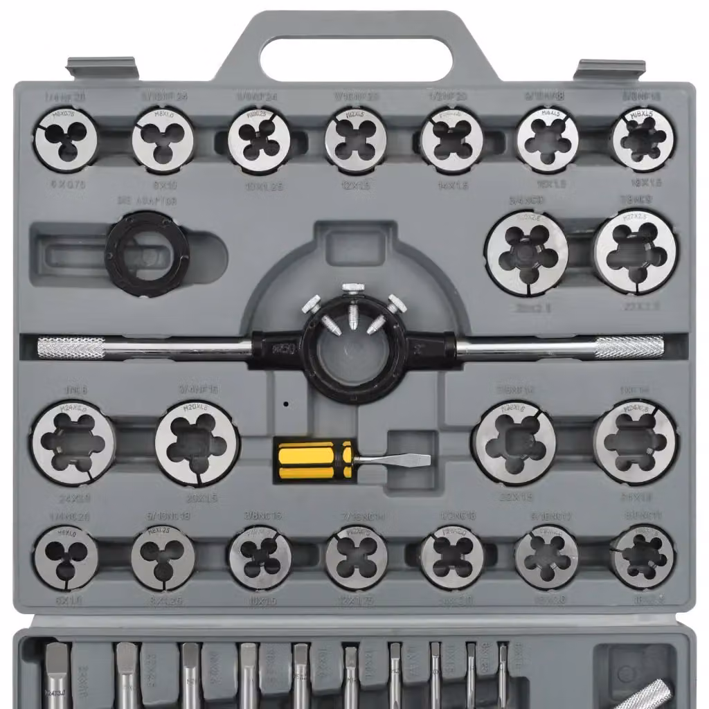 Kit di 45 filiere per filettatura vidaXL in acciaio color argento – 2