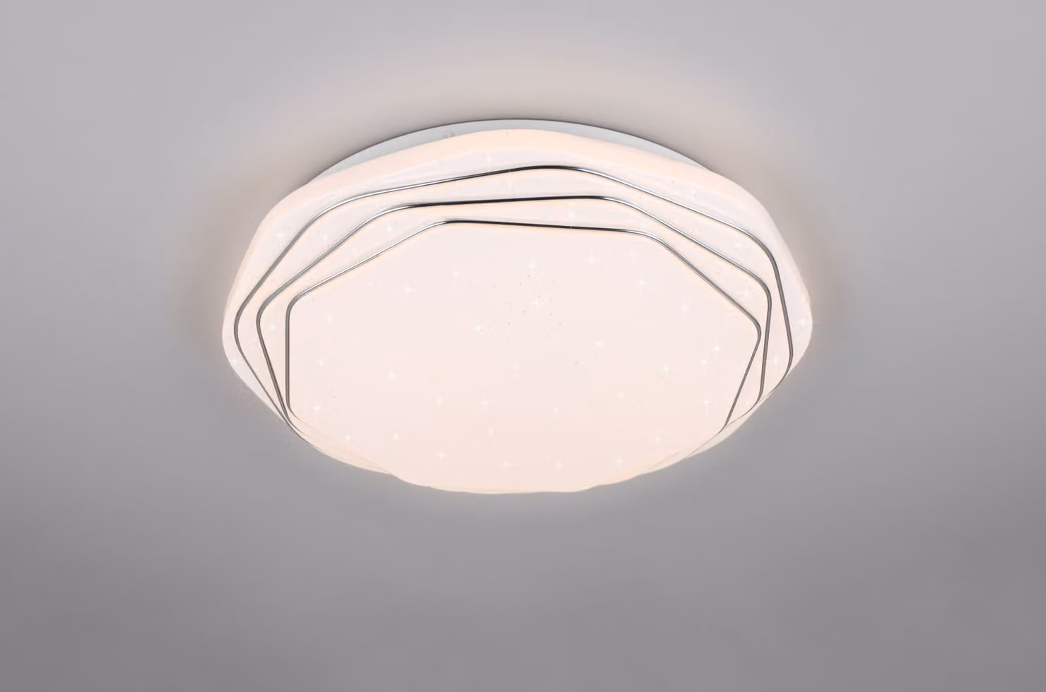 Reality Leuchten, plafoniera modello DIZZY, dimensioni 38,50 x 7 cm, colore bianco