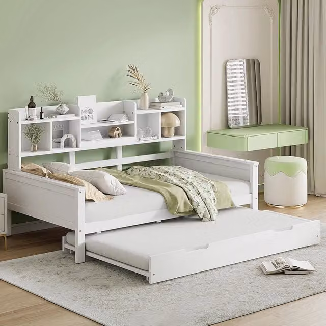 Divano letto massello 90x200cm - Xylo - bianco, estensibile, multifunzione