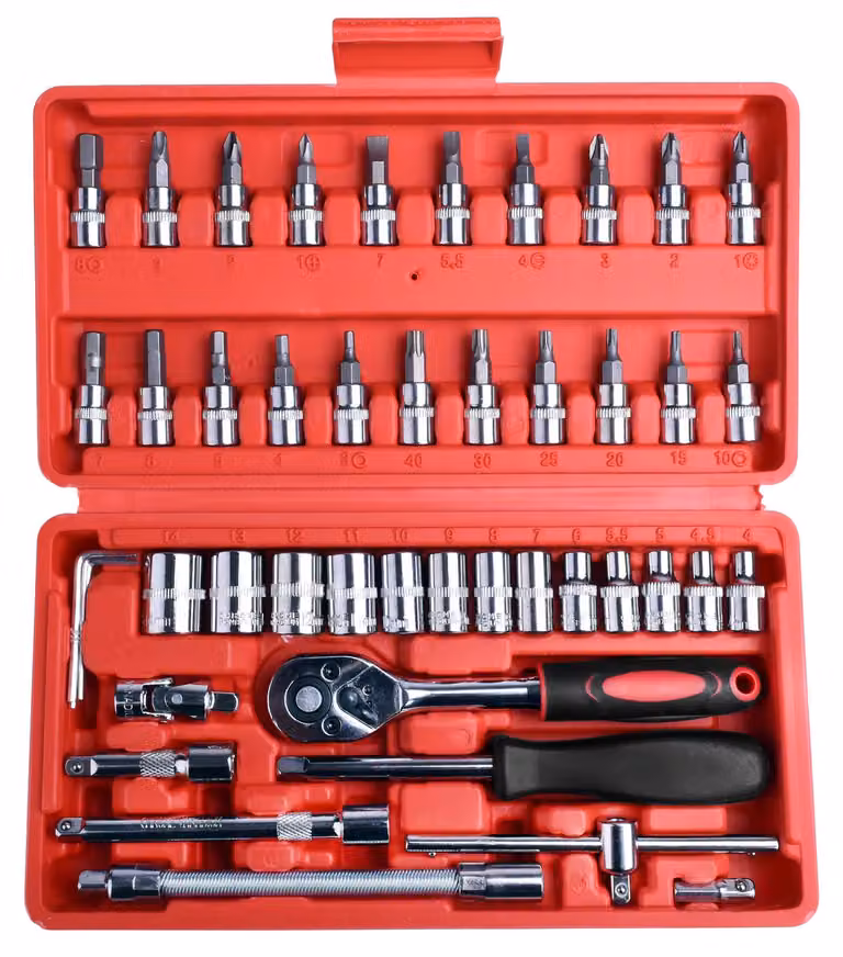 Set di utensili FRANCO, composto da chiavi a bussola e inserti Torx, 46 pezzi