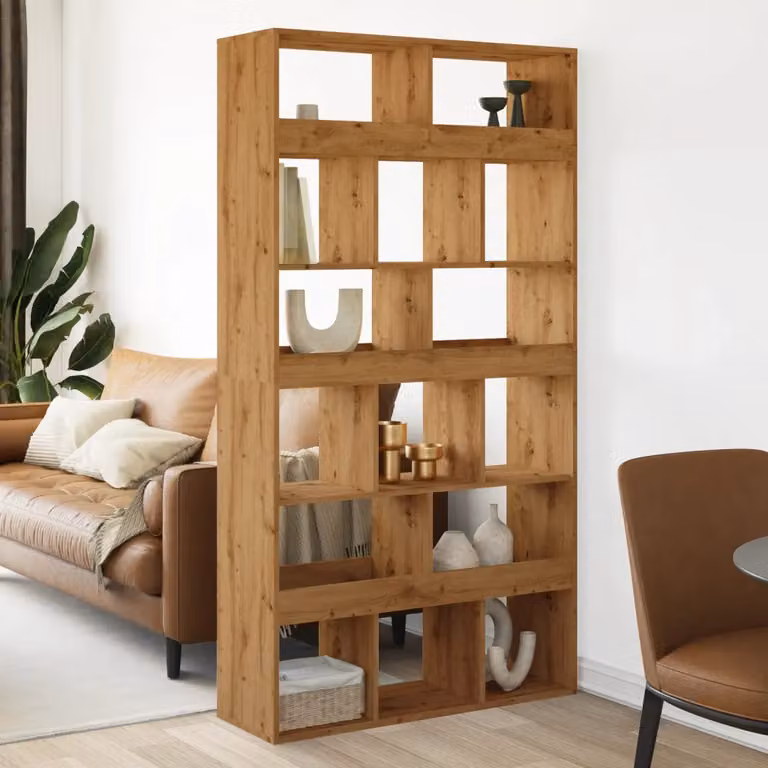 Libreria vidaXL in Rovere e MDF con design classico, colore marrone, L 100 cm x P 33 cm x H 187,5 cm