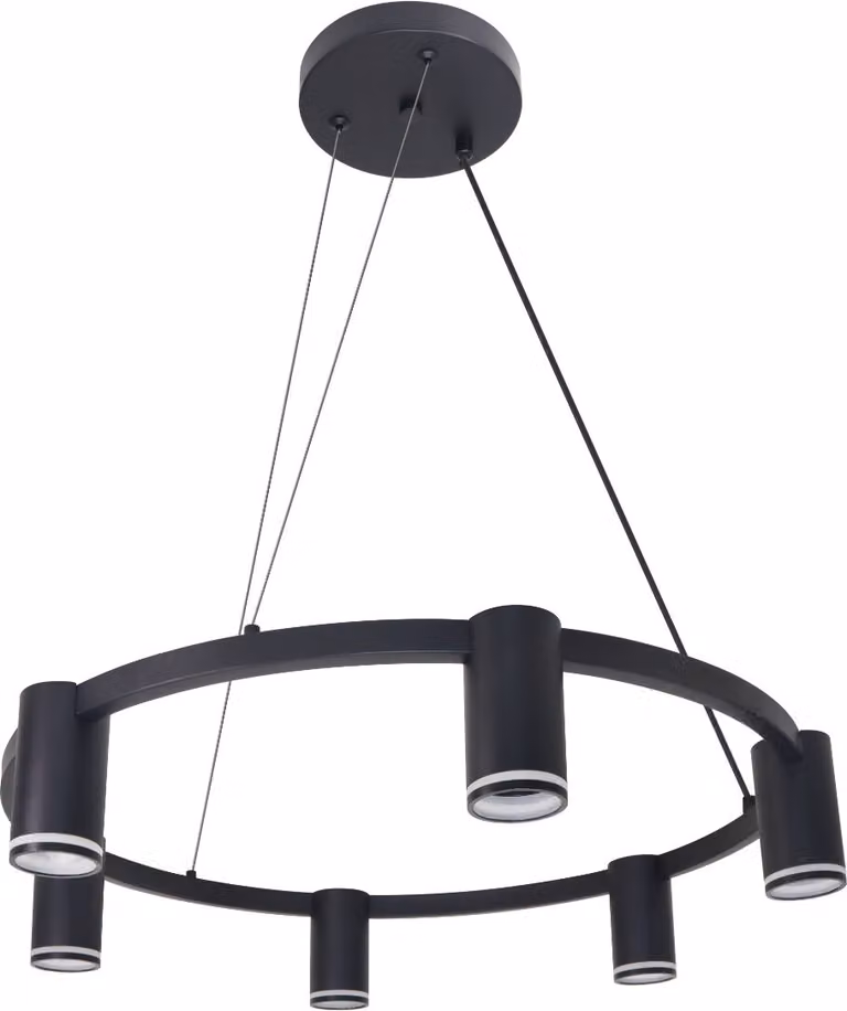 Faretto spot Paris nero 6xGU10x12W in alluminio, dimensioni: 100x56,5x56,5 cm, IP20, Polux