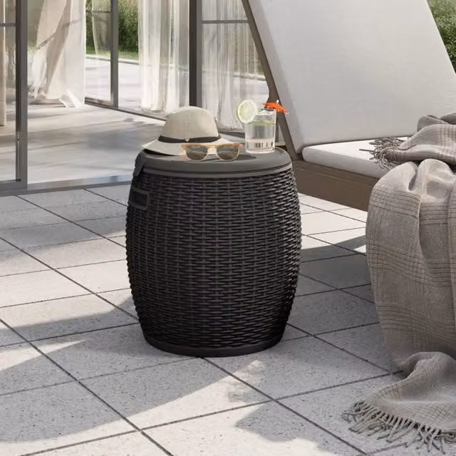 Contenitore da Giardino 4 in 1 vidaXL Nero in Plastica Opaca – 1